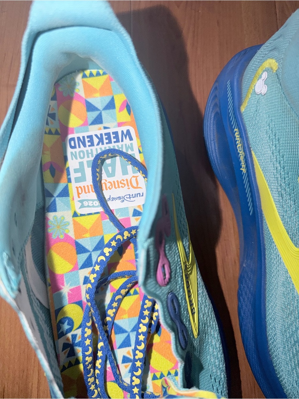 Brooks Disneyland  adrenaline 25Turquoise Running Shoes with Blue,Yellow Accents - Picture 4 of 6